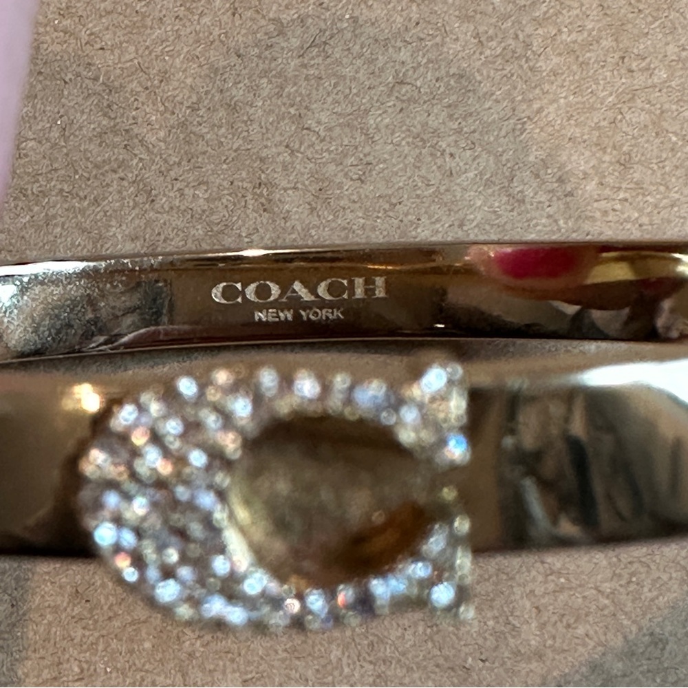 COACH Pave Signature Hinged Bangle - Picture 10 of 11